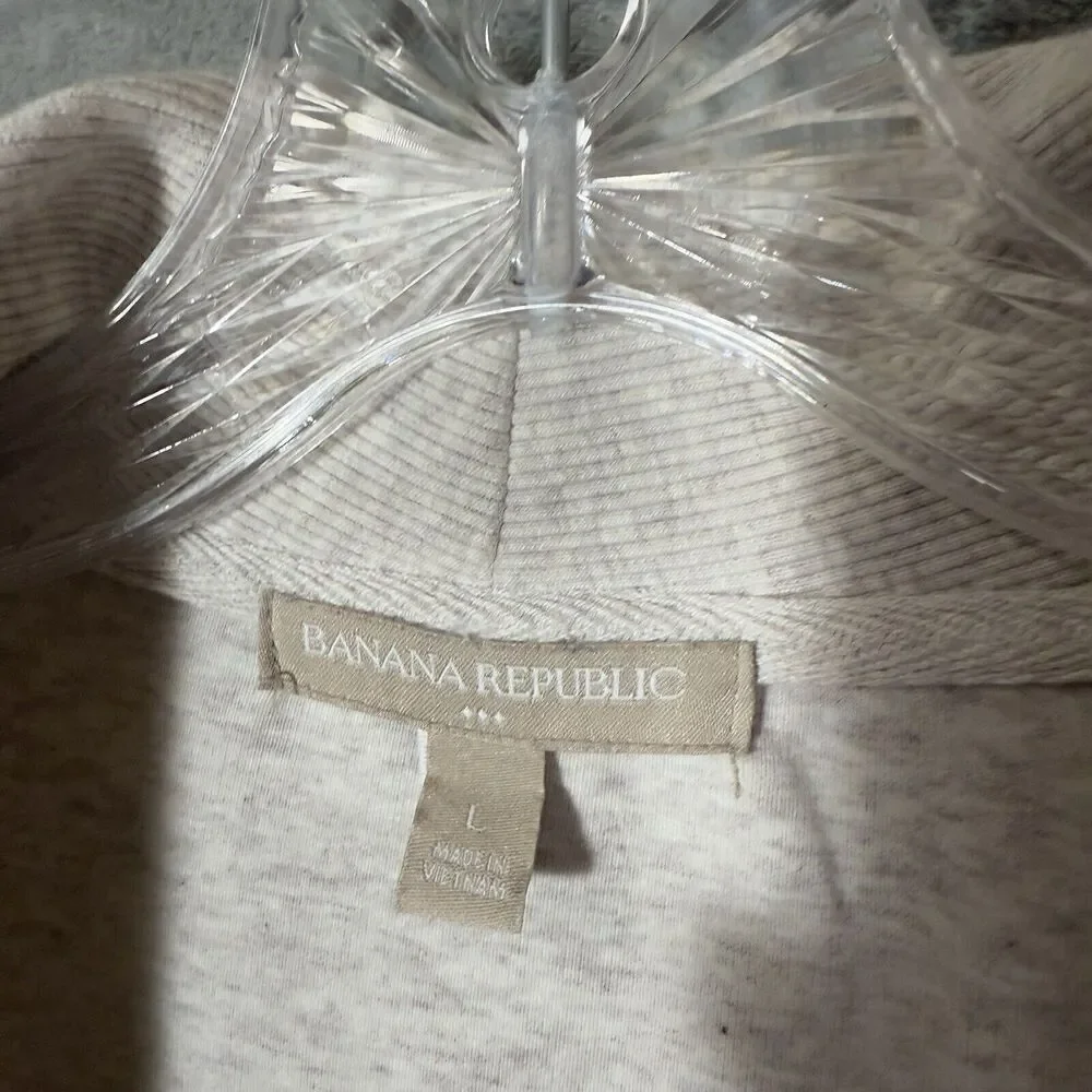 Banana Republic Sweater Mens Size Large Shawl Collar Oatmeal Beige Long Sleeve